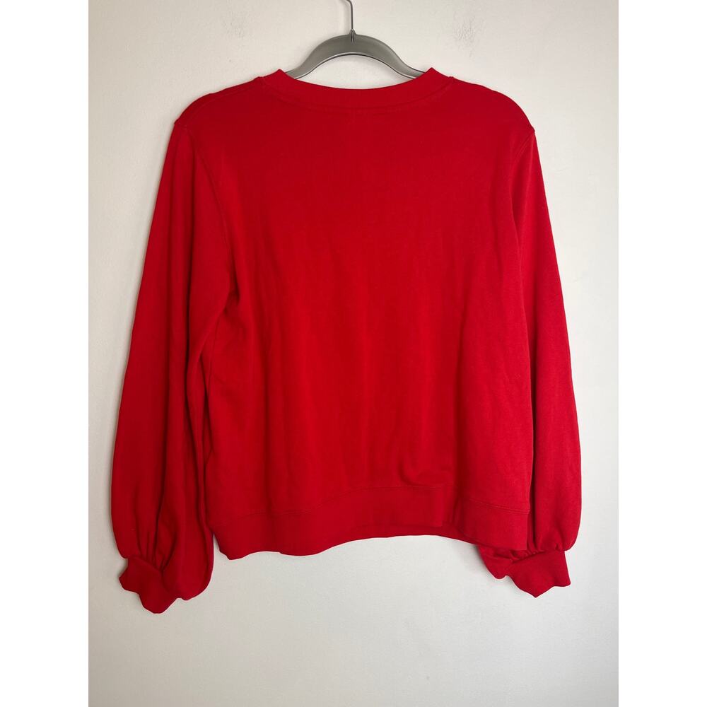 Disney Parks Walt Disney World Minnie Mouse Balloon Sleeve Sweatshirt Size M Red - Picture 2 of 8